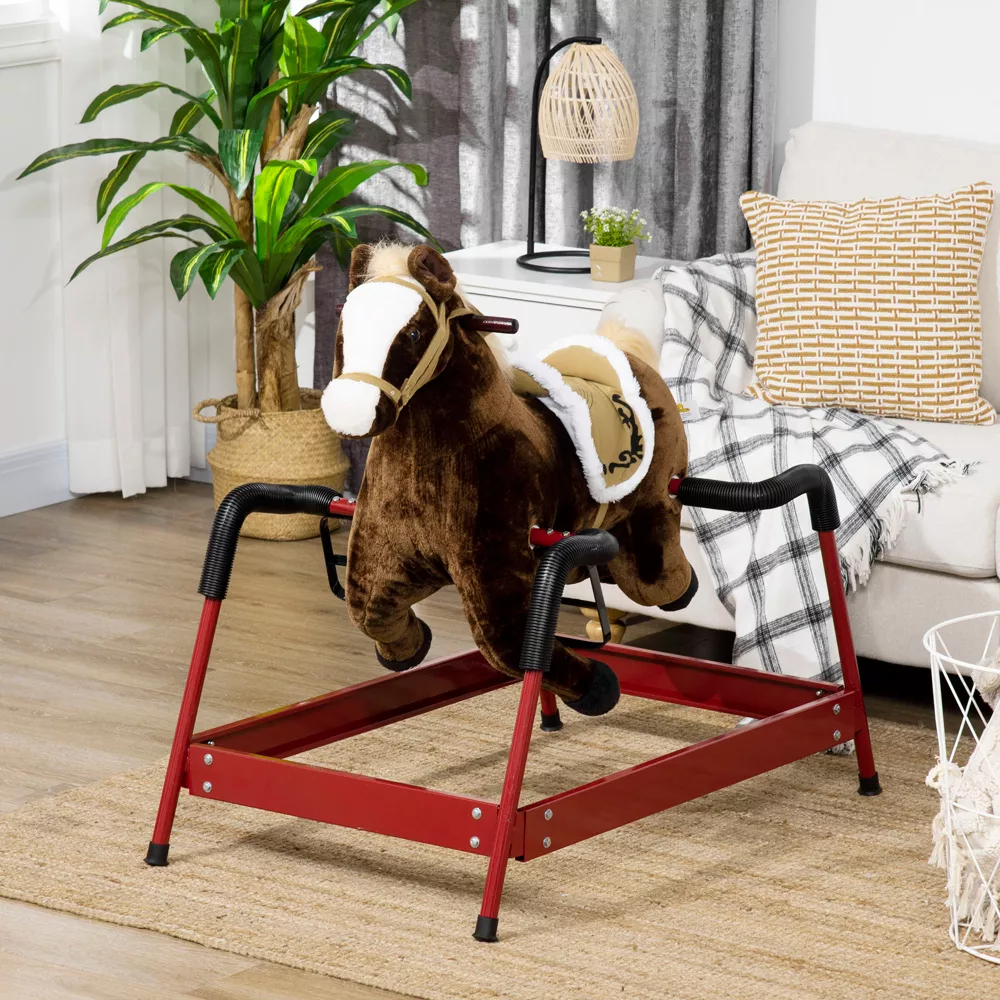 Kids Spring Rocking Horse, Dark Brown - Image 4