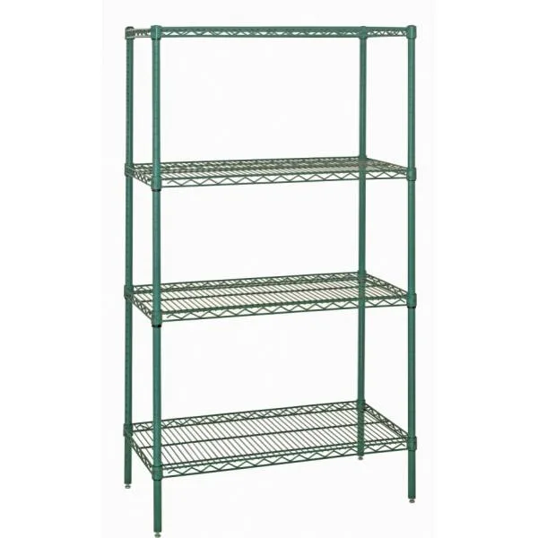 4-Shelf Wire Shelving Unit, Poly Green