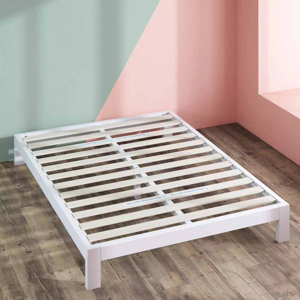 Arnav Metal Platform Bed Frame White Queen - Image 4