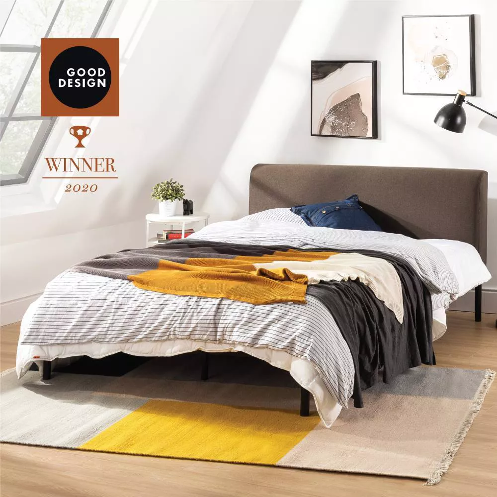 Queen Bree Metal Platform Bed with Curved Upholstered Headboard Black - Image 5