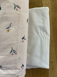 Flat Sheet Floral Flower Bouquet Ladybug Pink Peach Queen