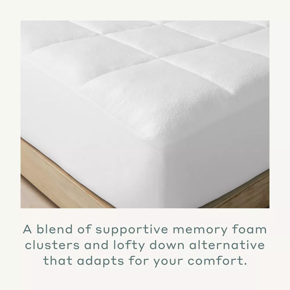 Queen Memory Foam & Down Alternative Mattress Pad - Image 2