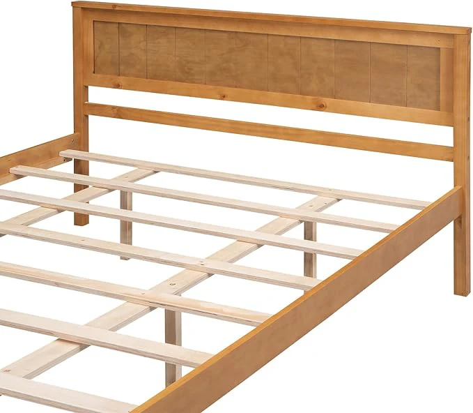 Queen Platform Bed Frame with Headboard - Image 3
