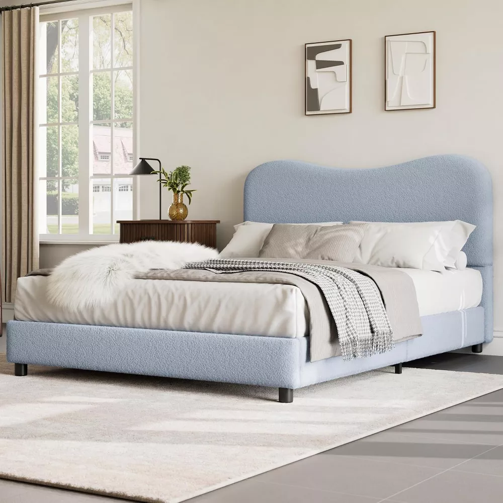 Queen Velvet Bed Frame with Headboard
