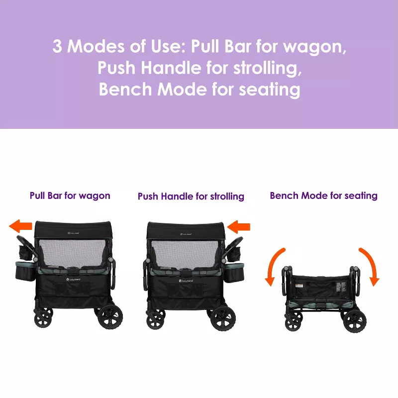 Quest PLUS 3-in-1 Stroller Wagon - Madrid Green - Image 5