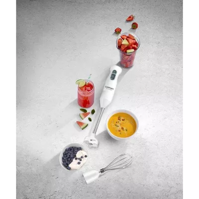 Quick-Prep Single-Speed Hand Blender - White: Immersion Blender, Stainless Steel - Image 3