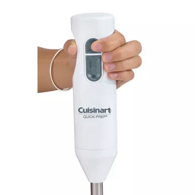 Quick-Prep Single-Speed Hand Blender - White: Immersion Blender, Stainless Steel - Image 5