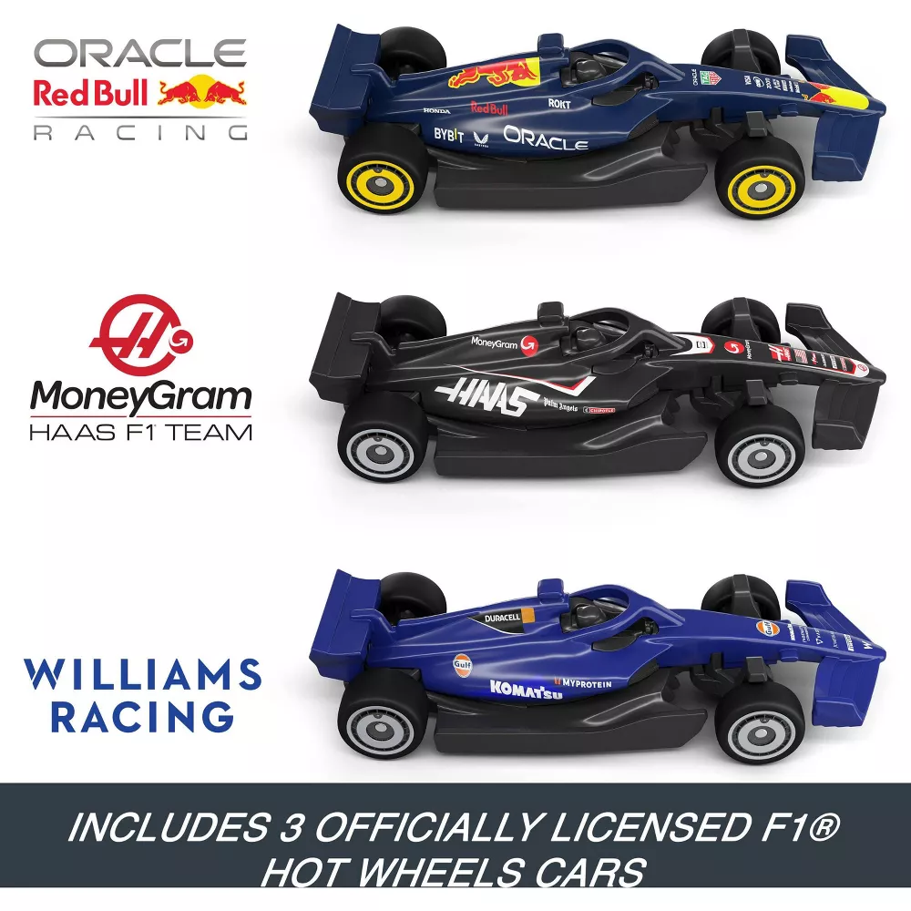 Race Formula 1 Grand Prix Circuit Track 3pk Die-Cast Toy Cars - Image 4