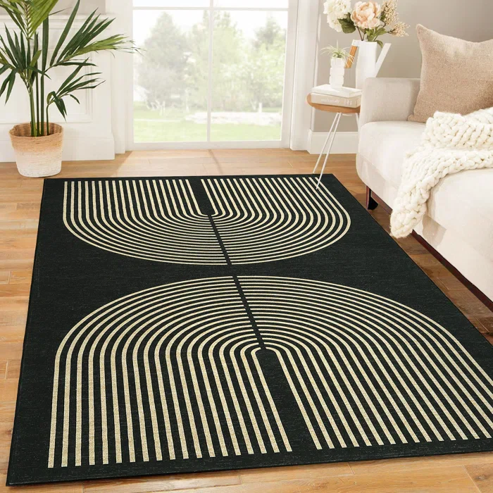 Randolph Modern Rug with Rubber Backing Geometric 5' x 7' - Image 3