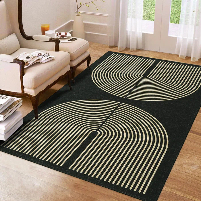 Randolph Modern Rug with Rubber Backing Geometric 5' x 7' - Image 5