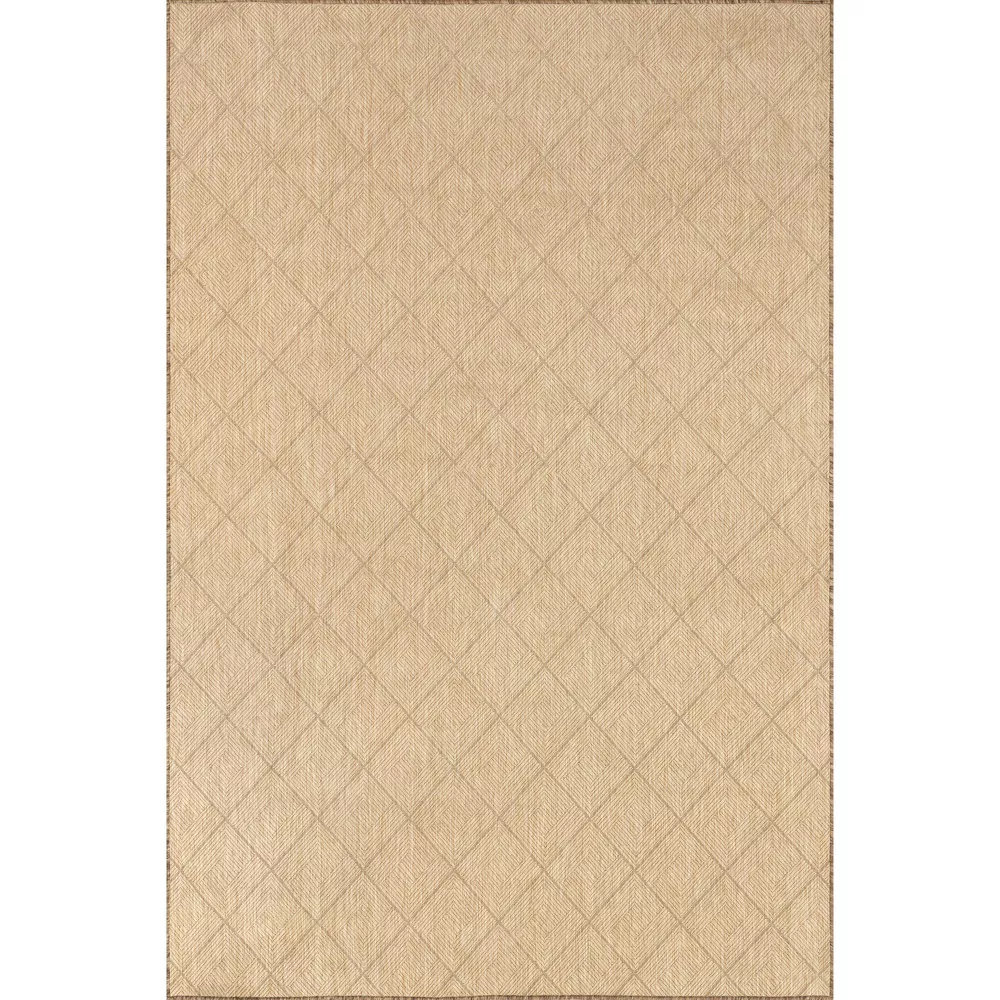 Ray Trellis Indoor/Outdoor Area Rug, Brown/Ivory 9x12