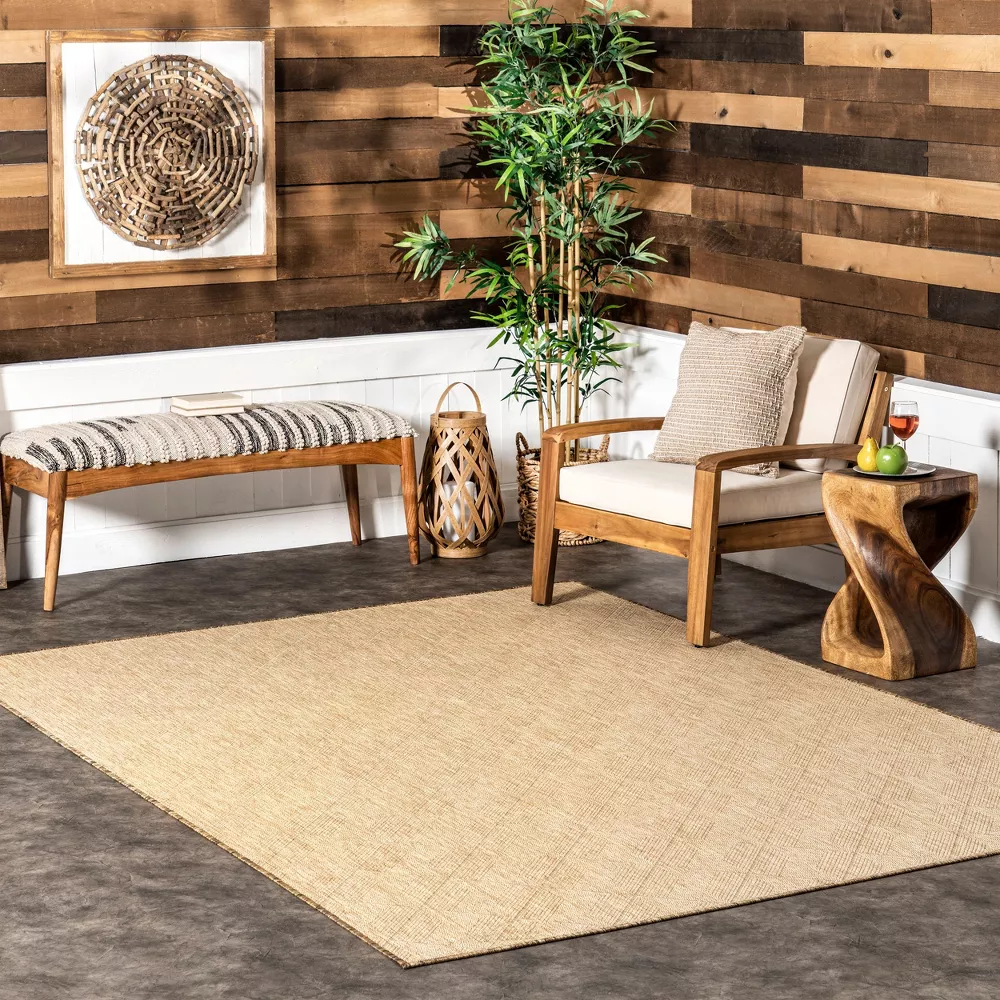 Ray Trellis Indoor/Outdoor Area Rug, Brown/Ivory 9x12 - Image 2