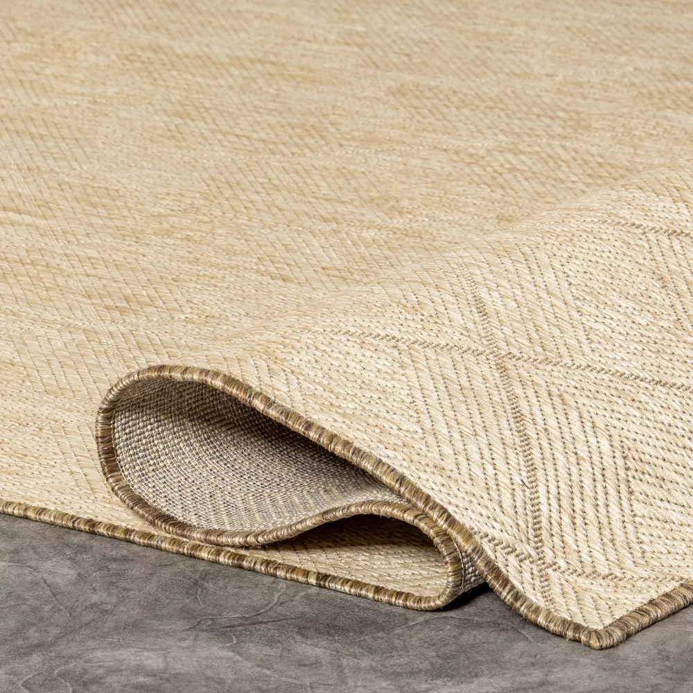 Ray Trellis Indoor/Outdoor Area Rug, Brown/Ivory 9x12 - Image 4