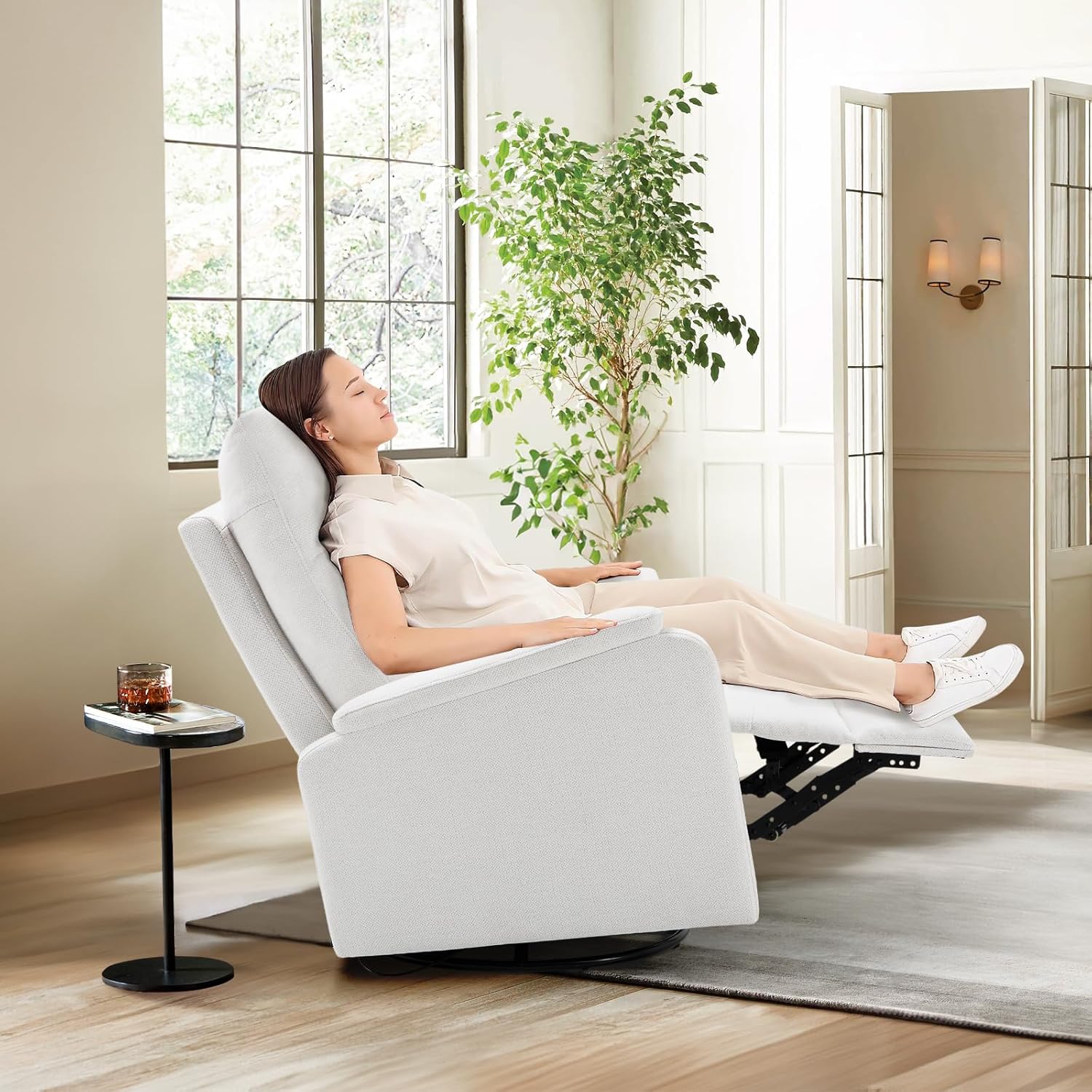 Recliner Chair, Home Theater Seat with Wide Footrest and Cushion - Image 2