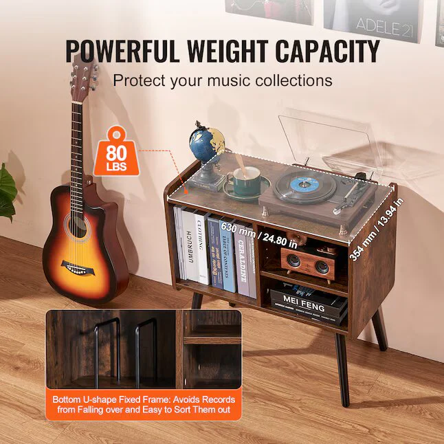 Record Player Stand Turntable Stand Holds - Image 2