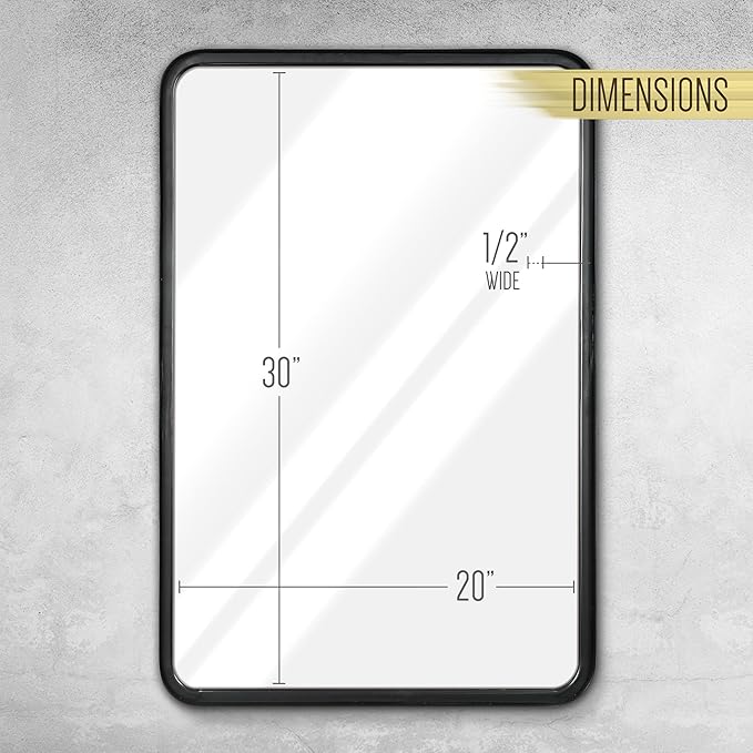 Rectangle Black Mirror Deep Frame Mirror - Image 4