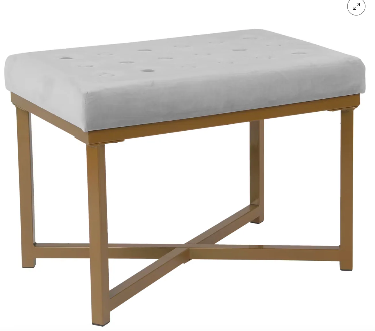 Rectangle Ottoman Velvet Tufted Cushion SHOWROOM ITEM