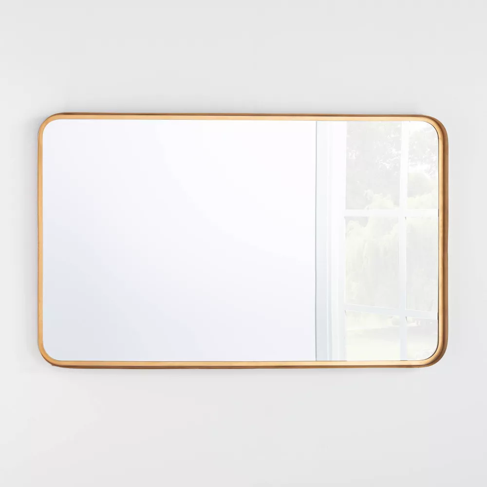 Rectangular Decorative Mirror with Rounded Corners