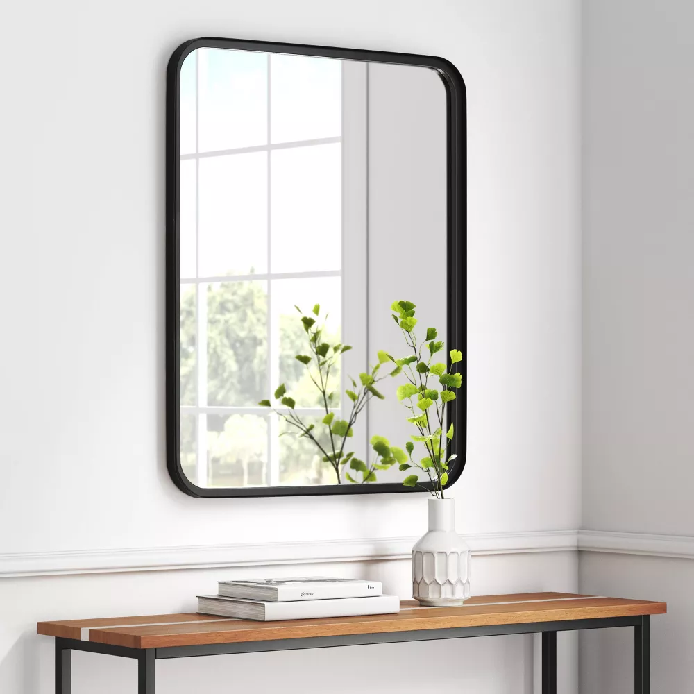 Rectangular Decorative Wall Mirror with Rounded Corners - Image 4