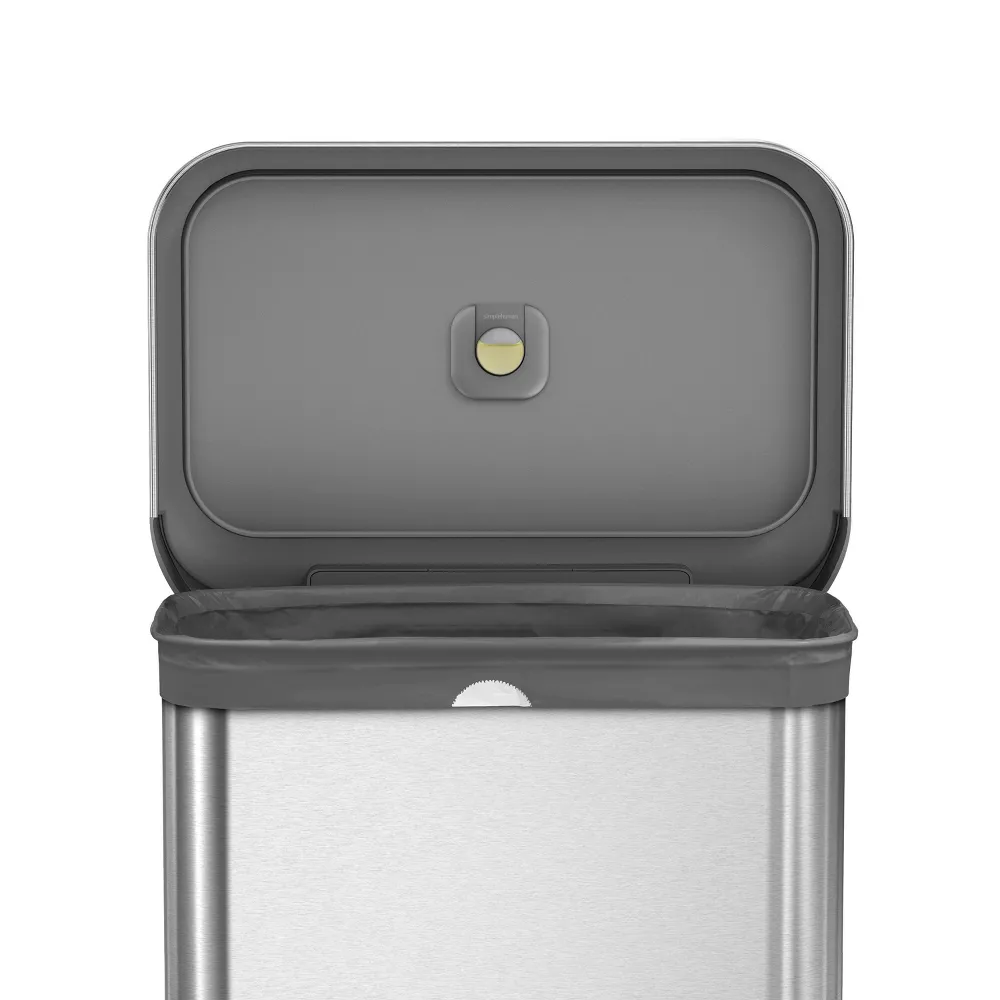 Rectangular Dual Compartment Recycling Step Trash Can Gray - Image 5