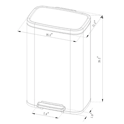Rectangular Step Trash Can - Image 4
