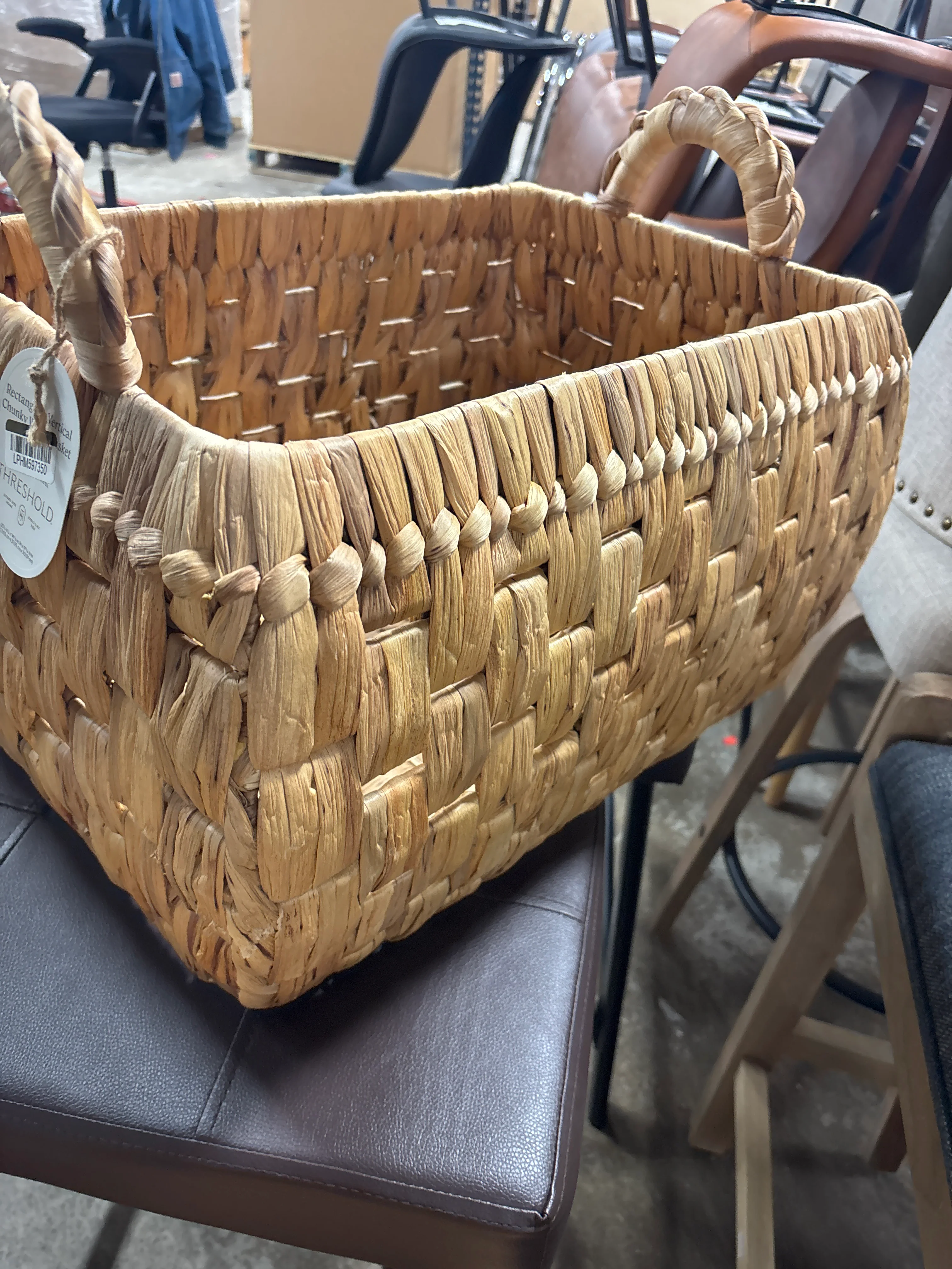 Rectangular Vertical Chunky Weave Basket SHOWROOM ITEM - Image 5
