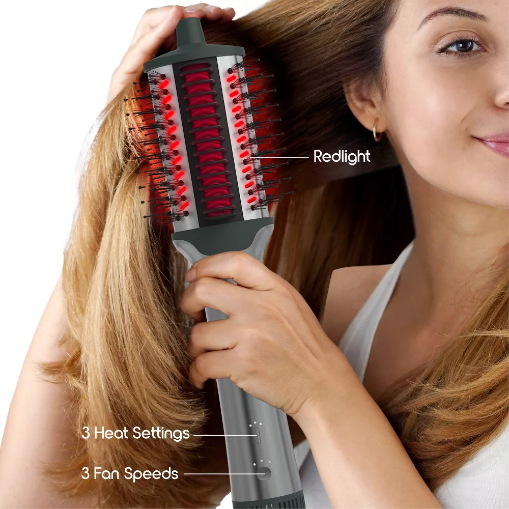 Red Light Therapy 5-in-1 Ionic Dry Hair Brush & Heat Comb - Image 3