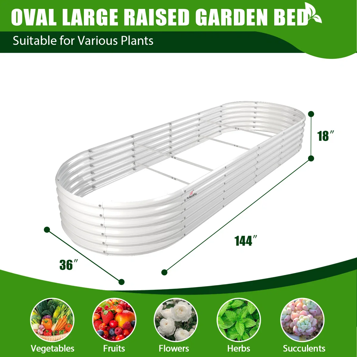 Reetha Galvanized Raised Garden Bed(Antique White) - Image 4
