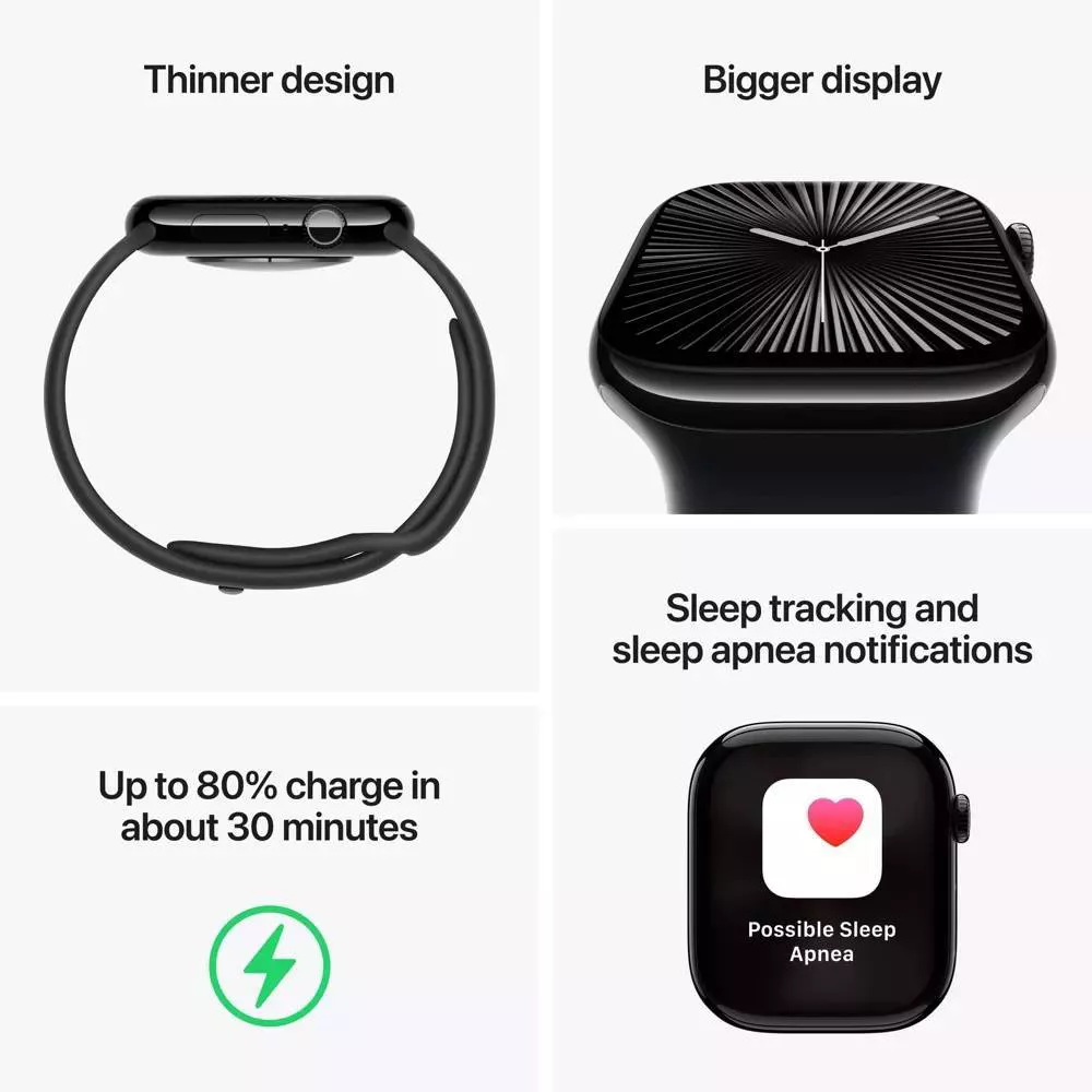 Watch Series 10 GPS Jet Black Aluminum Case with Ink Sport Loop - Image 5