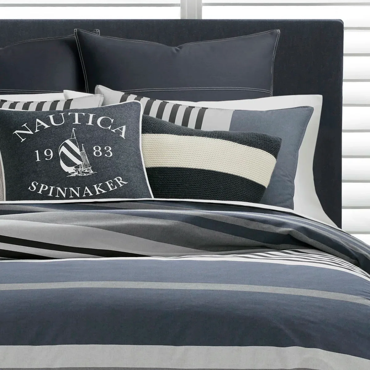 Rendon Cotton Reversible Blue Comforter Set Full/Queen - Image 4