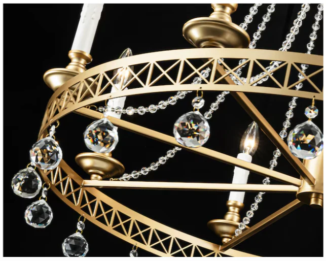Rennnsan Charles 8 -Light Brushed Gold Industrial Crystal - Image 4