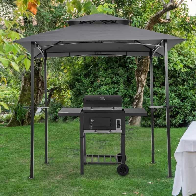 Replacement Canopy Roof, Outdoor BBQ Gazebo Top Cover Gray - Image 2