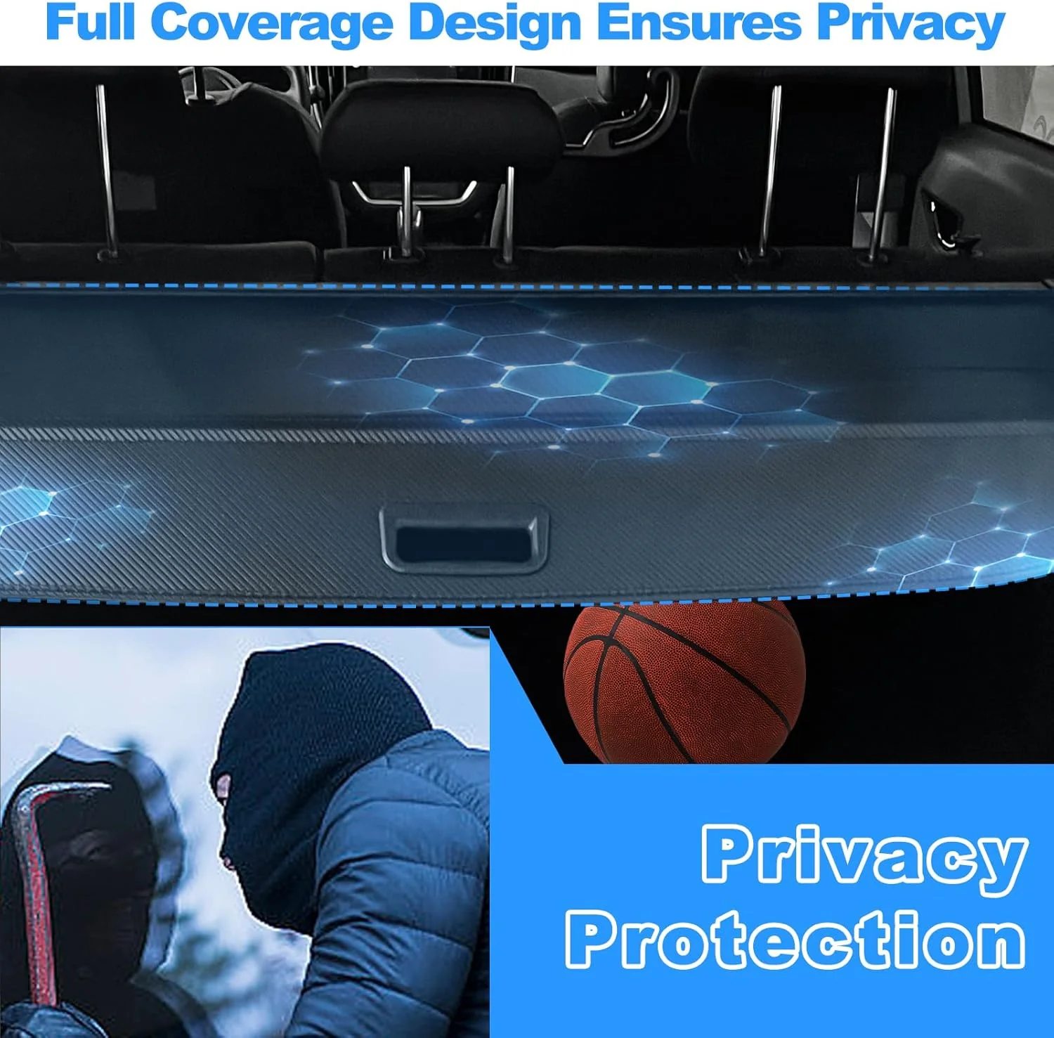 Retractable Cargo Cover for 2026-2024 Subaru Crosstrek, Trunk Cargo Cover Luggage Security Shade Cover Shielding Shade Anti-Peeping Luggage Privacy Screen, Carbon Fiber - Image 3