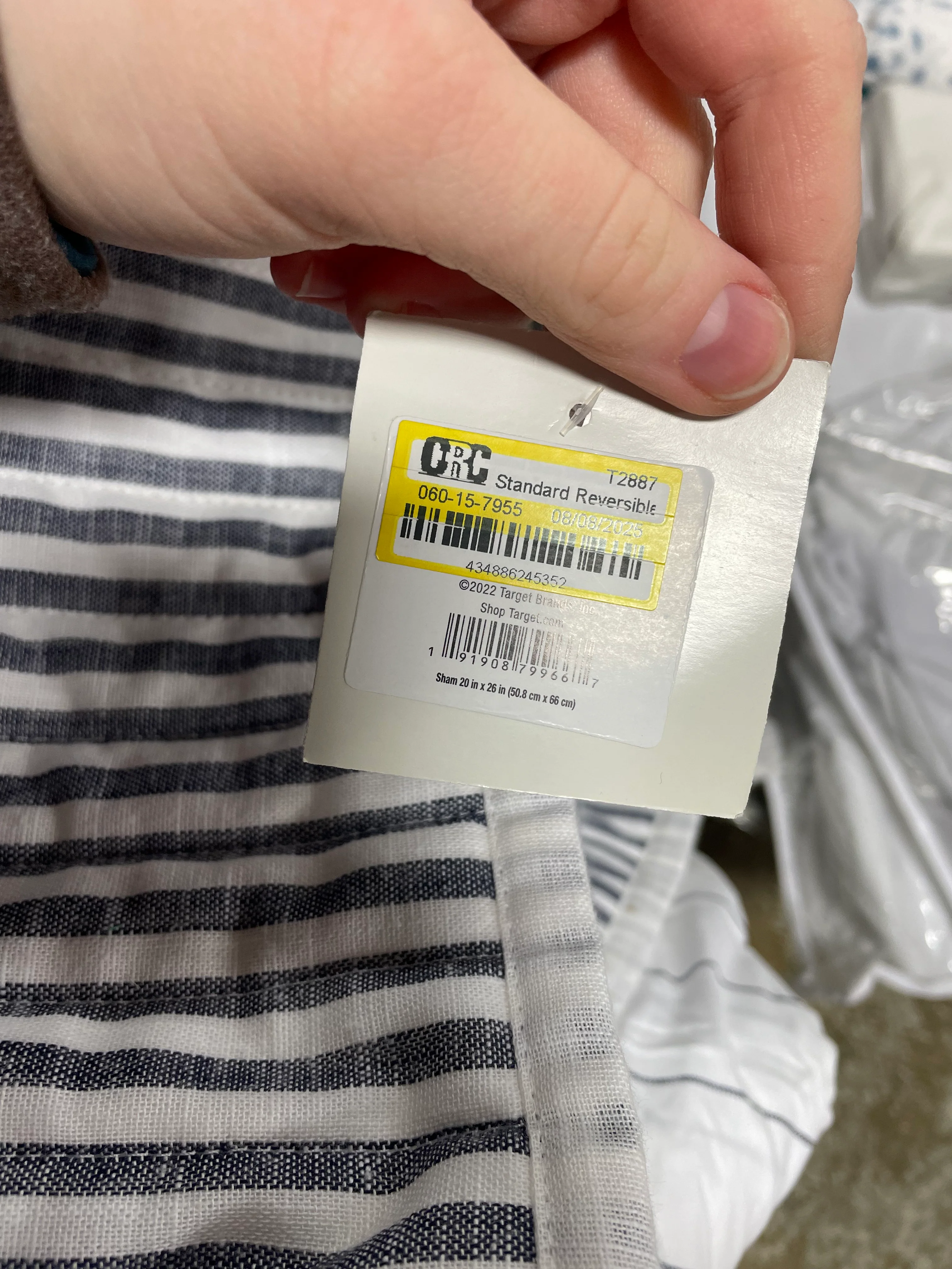 Reversible Cotton Stripe Quilt Sham - Standard - Image 5