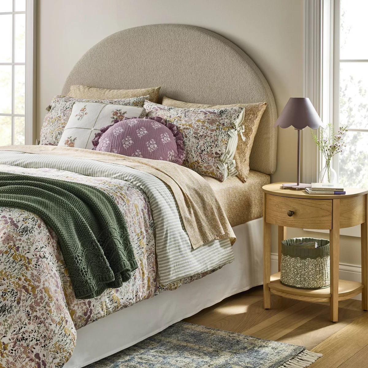 Reversible Floral and Stripe Comforter Set Pink/Green - Twin/Twin XL - Image 3