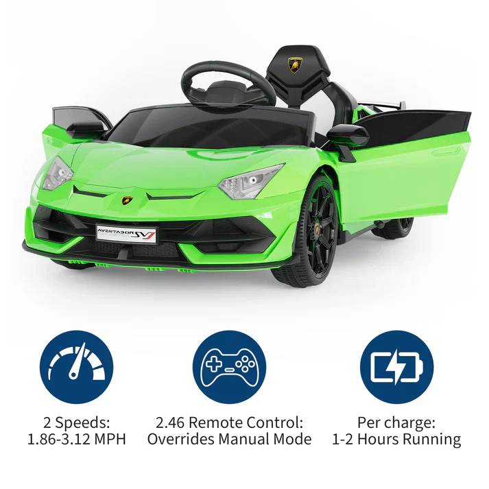 Ride P Series 12V Electric Ride-On Car for Kids - Green - Image 2