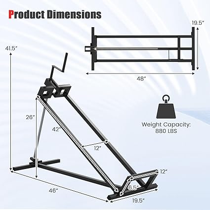 Riding Lawn Mower Lift, Folding Lawn Tractor Lift with Manual Handle - Image 4