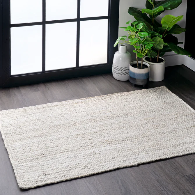 Rigo Hand Woven Farmhouse Jute Area Rug 3'x5'