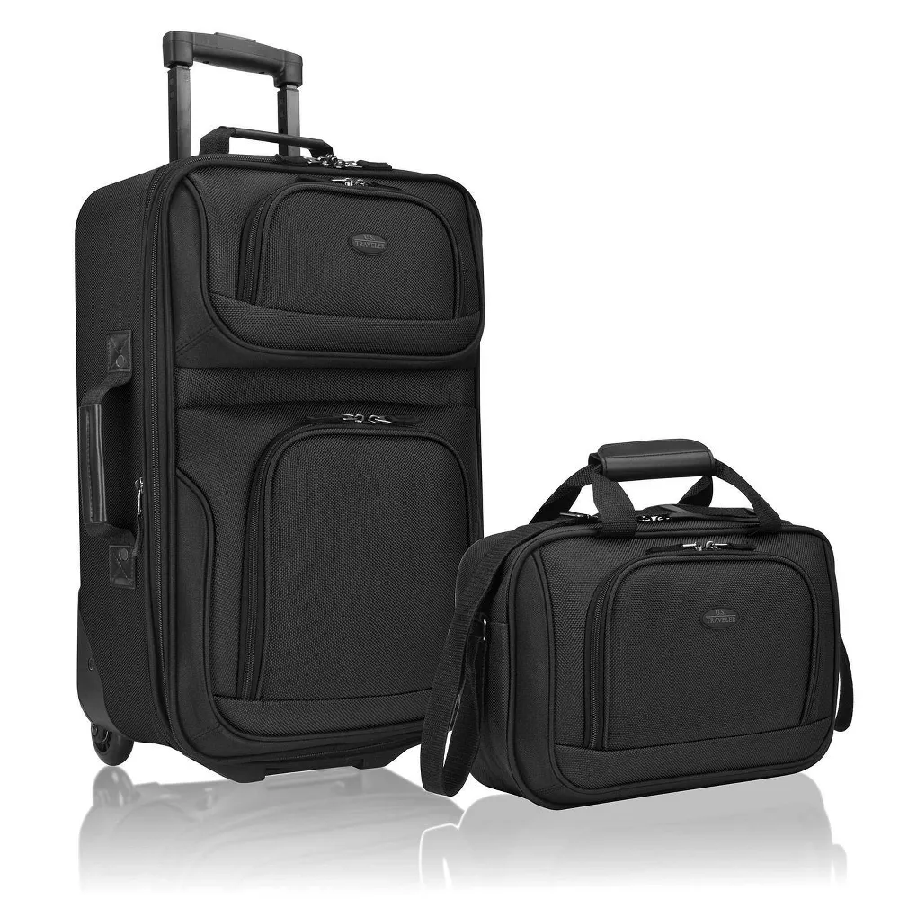 Rio 2-Piece Expandable Softside Carry On Luggage Set - Black