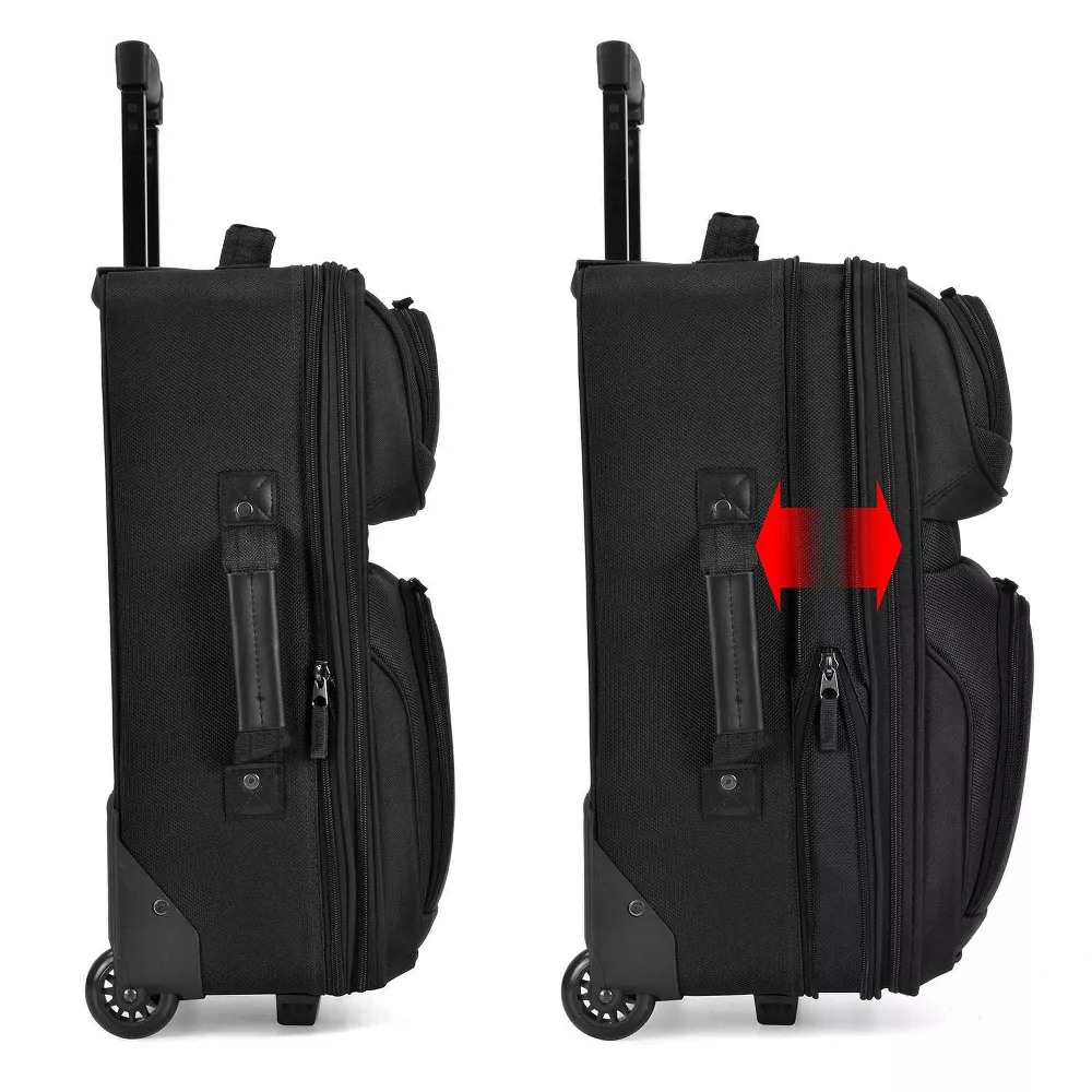 Rio 2-Piece Expandable Softside Carry On Luggage Set - Black - Image 3