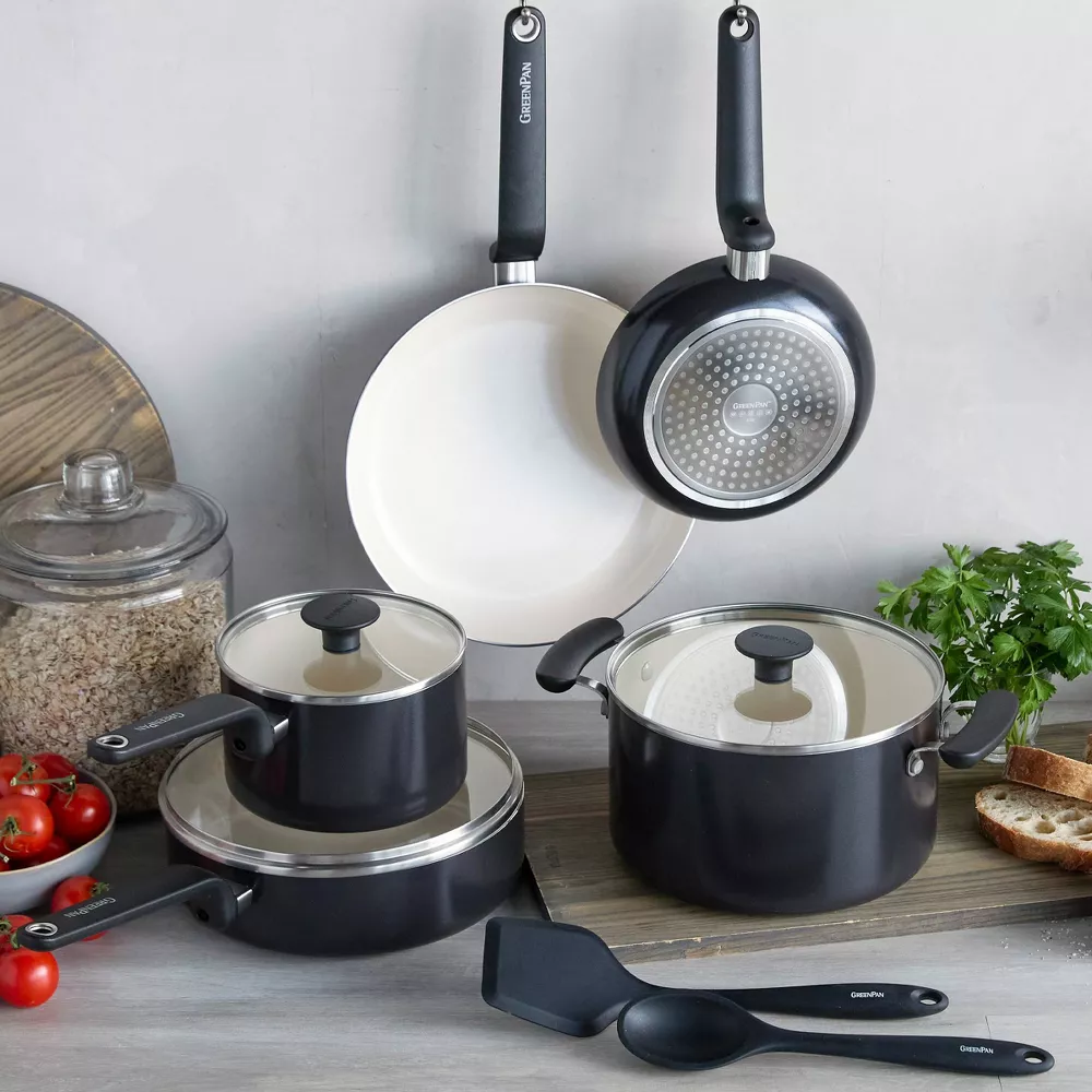 Rio Advanced 10pc Ceramic Nonstick Cookware Set Black - Image 5