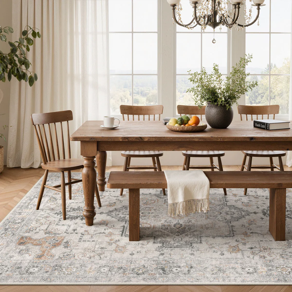 Roehit Oriental Performance Machine Washable Area Rug 8' x 10' - Image 3