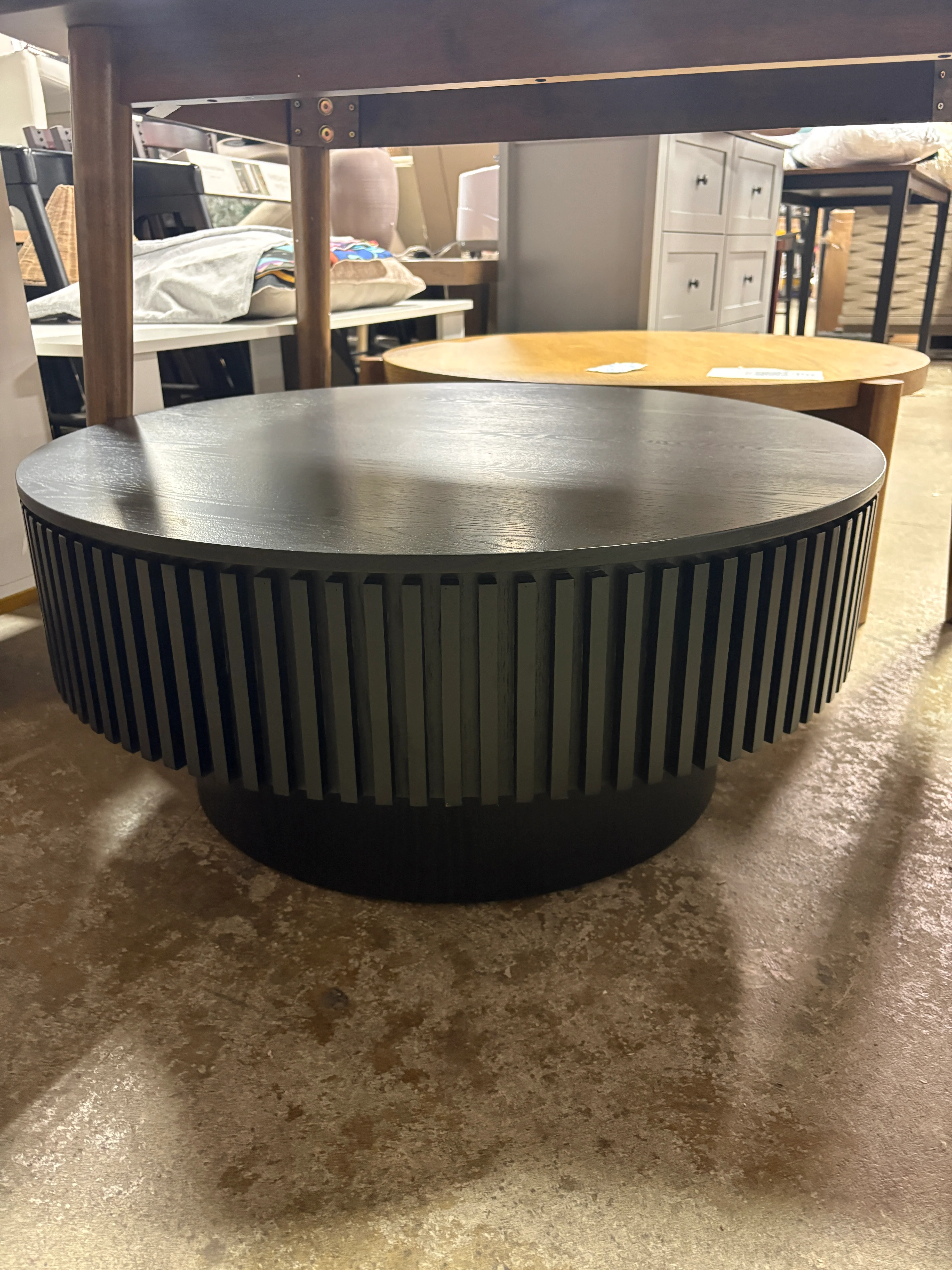 Round Coffee Tea Table with Storage SHOWROOM ITEM - Image 2