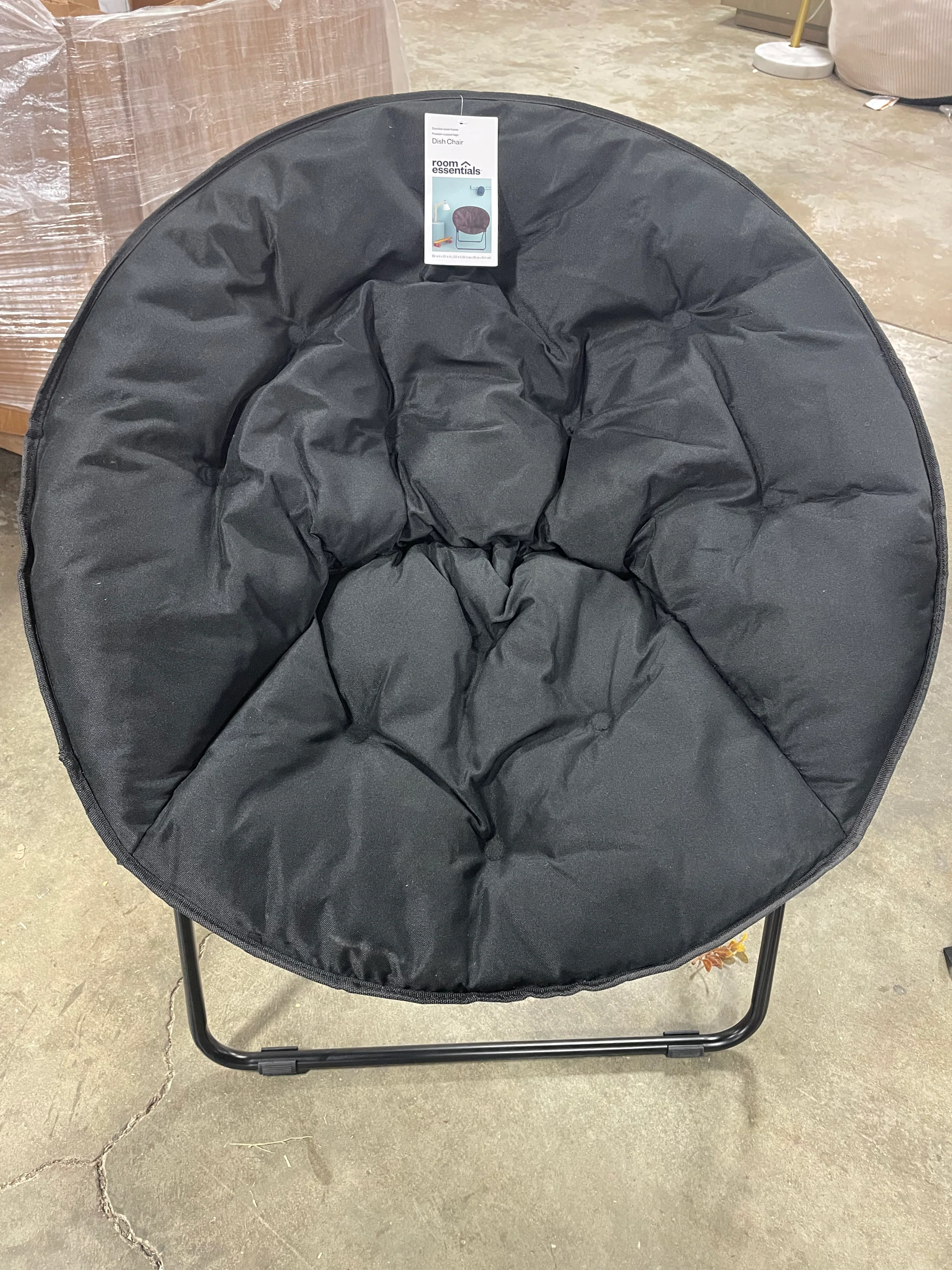 Round Foldable Padded Saucer Dish Chair - Image 5