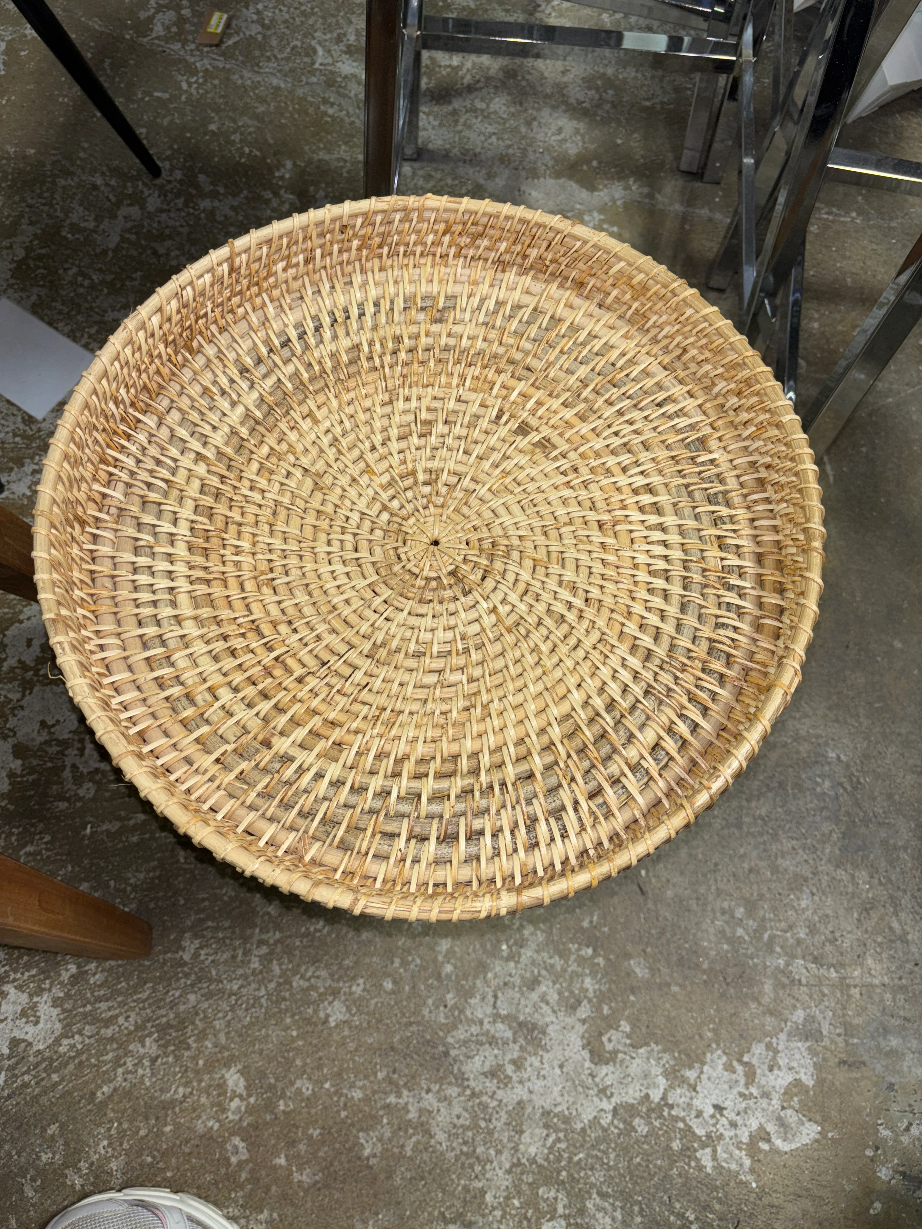 Round Natural Woven Accent Table SHOWROOM ITEM - Image 3