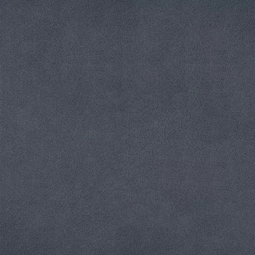 Round Upholstered Ottoman Blue Velvet - Image 3