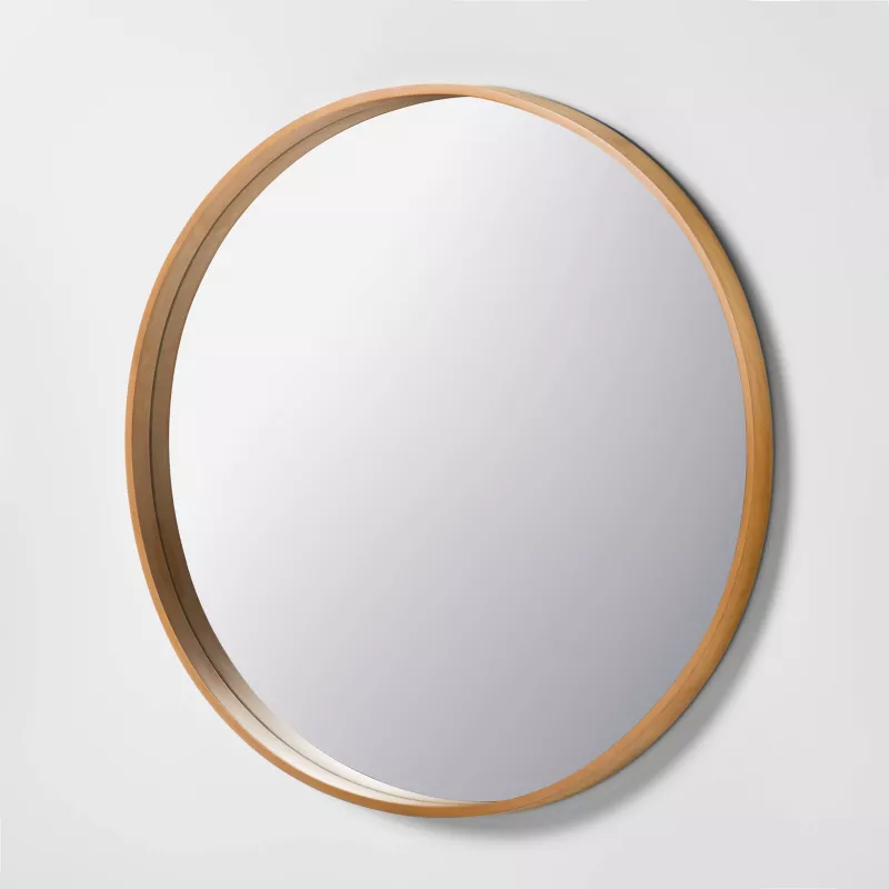 Round Wood Framed Wall Mirror, final cut - Image 2