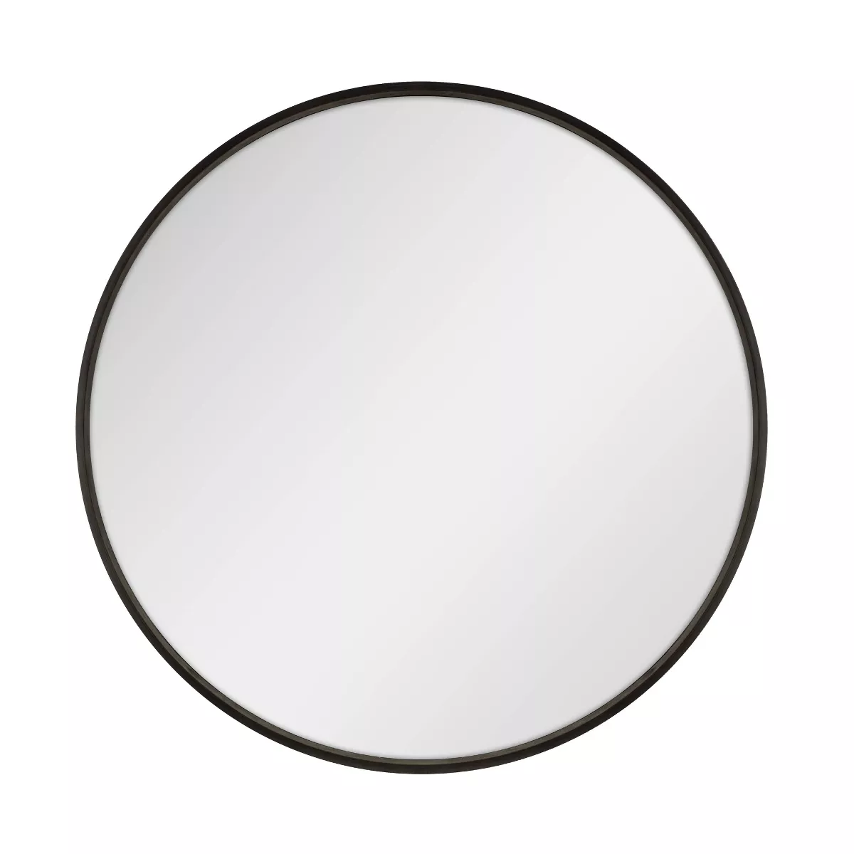 Round Woodgrain Mirror