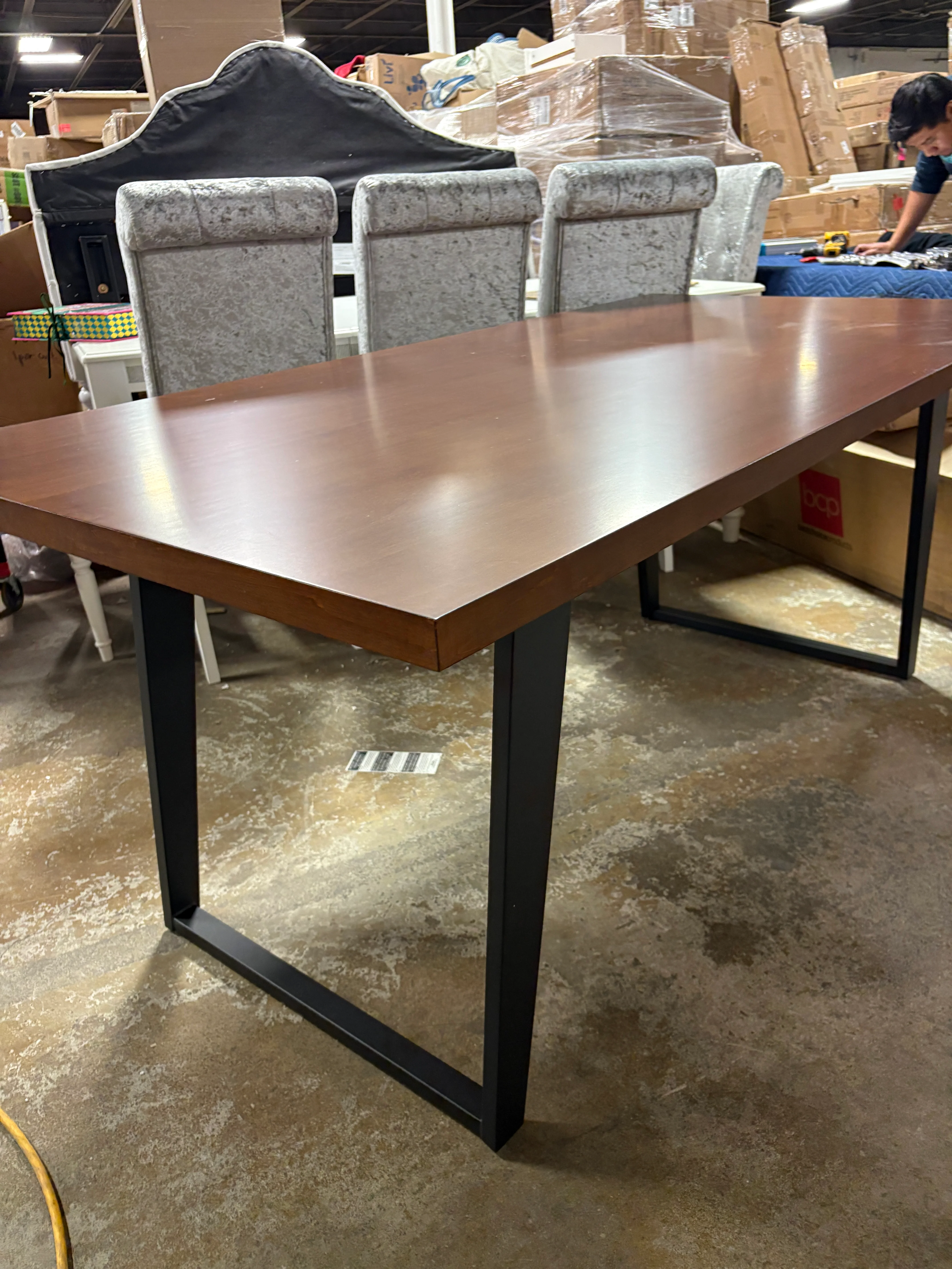 Rowan Mixed Material Rectangle Dining Table SHOWROOM ITEM - Image 2