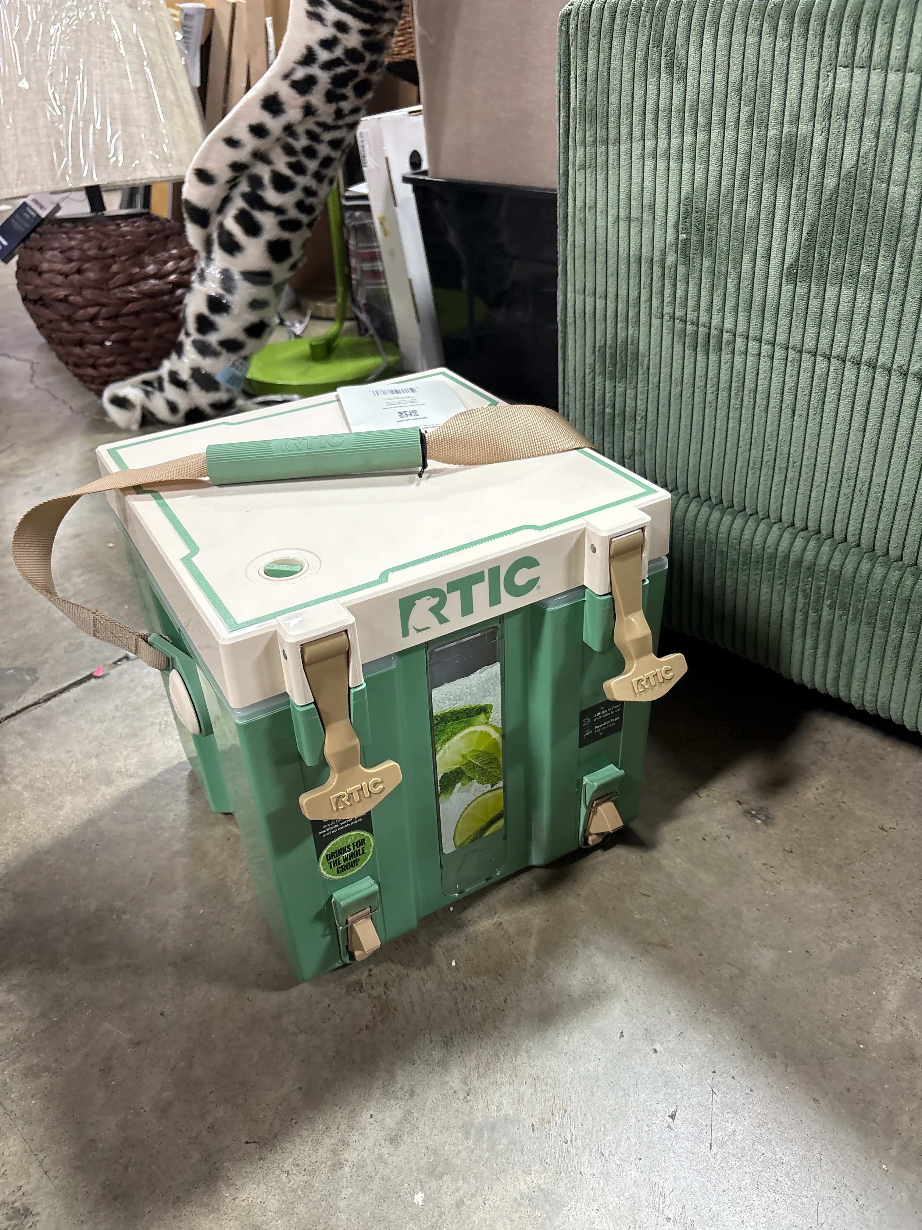 RTIC Outdoors 3 Gallon Halftime Cooler Beverage Dispenser - Green: Hard-Sided, Polypropylene SHOWROOM ITEM